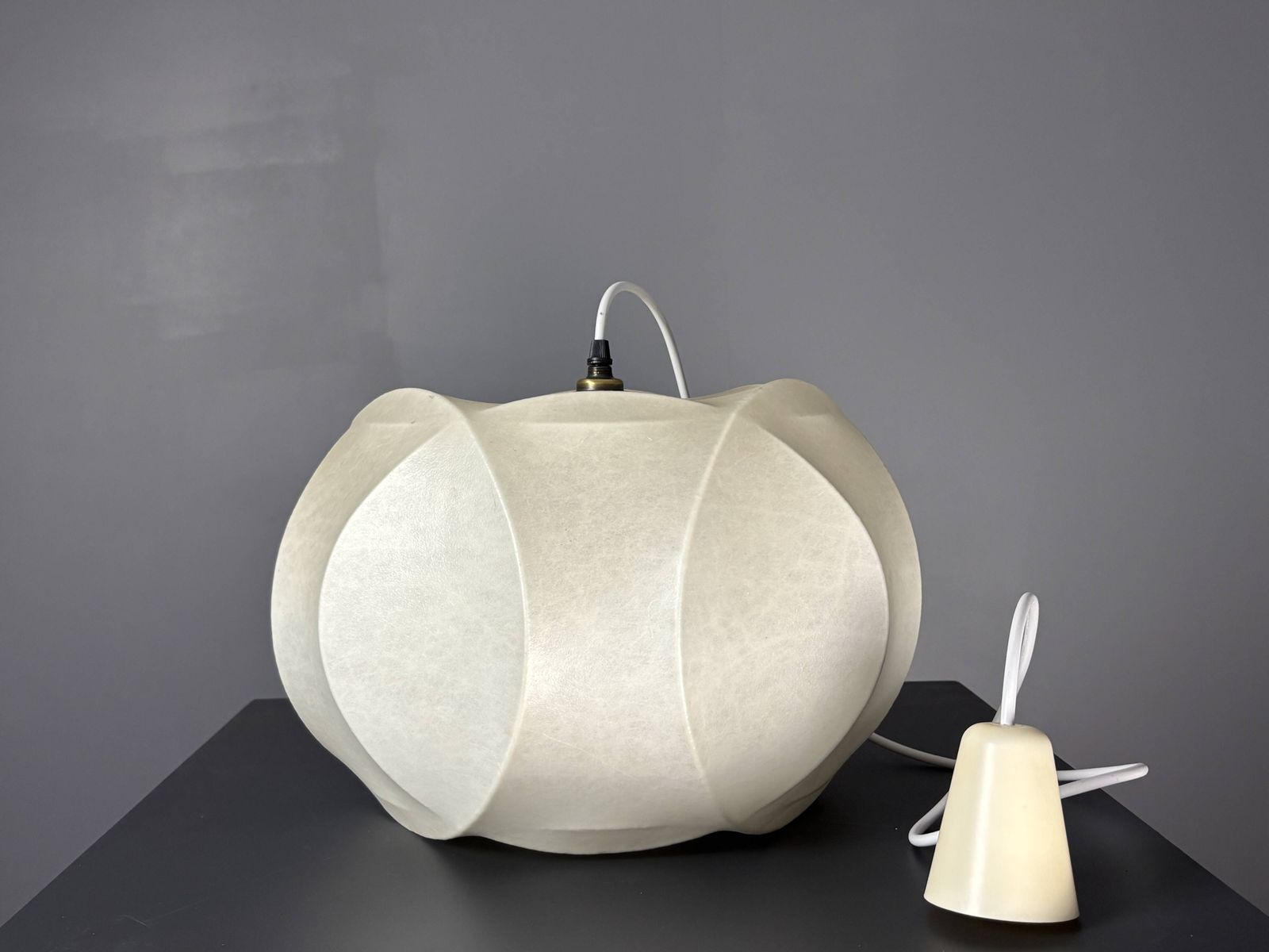 photo buy Midcentury Space Age Cocoon Hanging Pendant Ceiling Lamp, 1960s