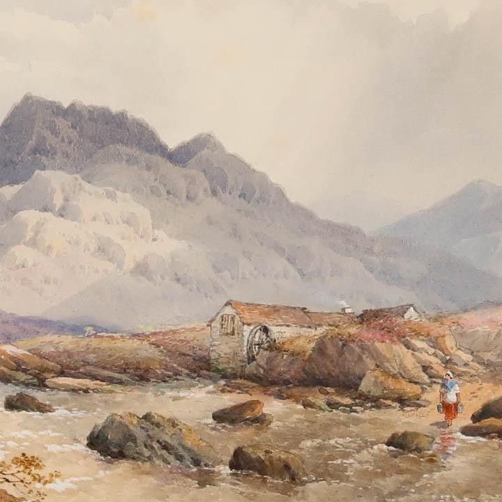 Edwin Aaron Penley (1826 1893) British School 1880 Watercolour, The Watermill photo Art