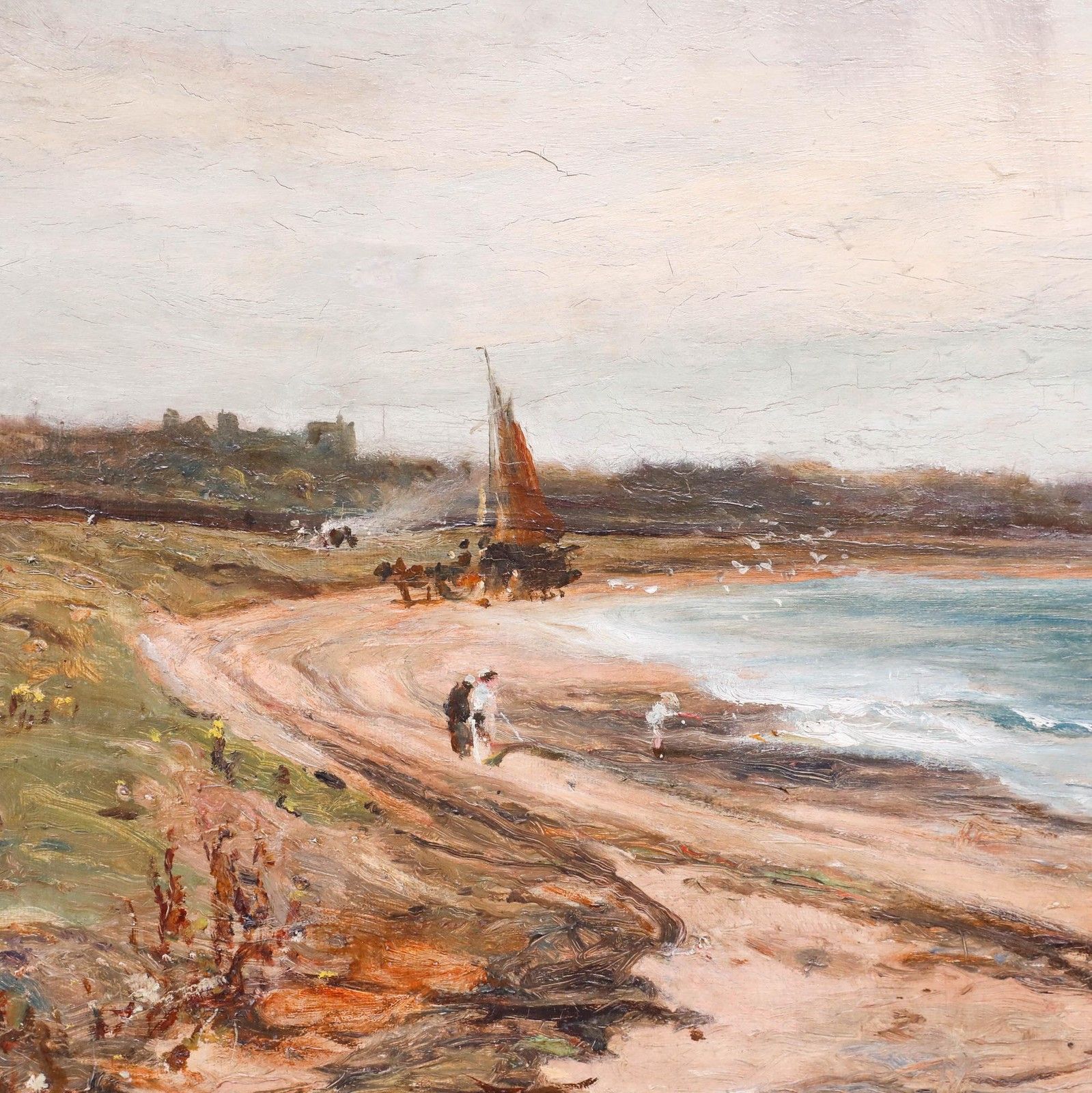 Samuel Bough (1822 1878) 1869 Oil, The Winding Beach photo Art