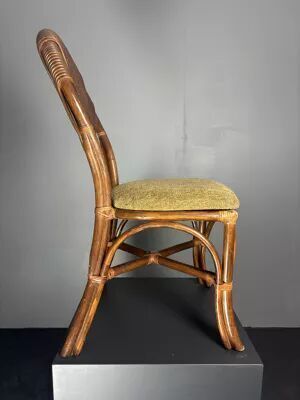 4844.0 Set Of 10 Pencil Reed Rattan Bamboo Palm Leaf Dining Chairs, Vivai Del Sud photo