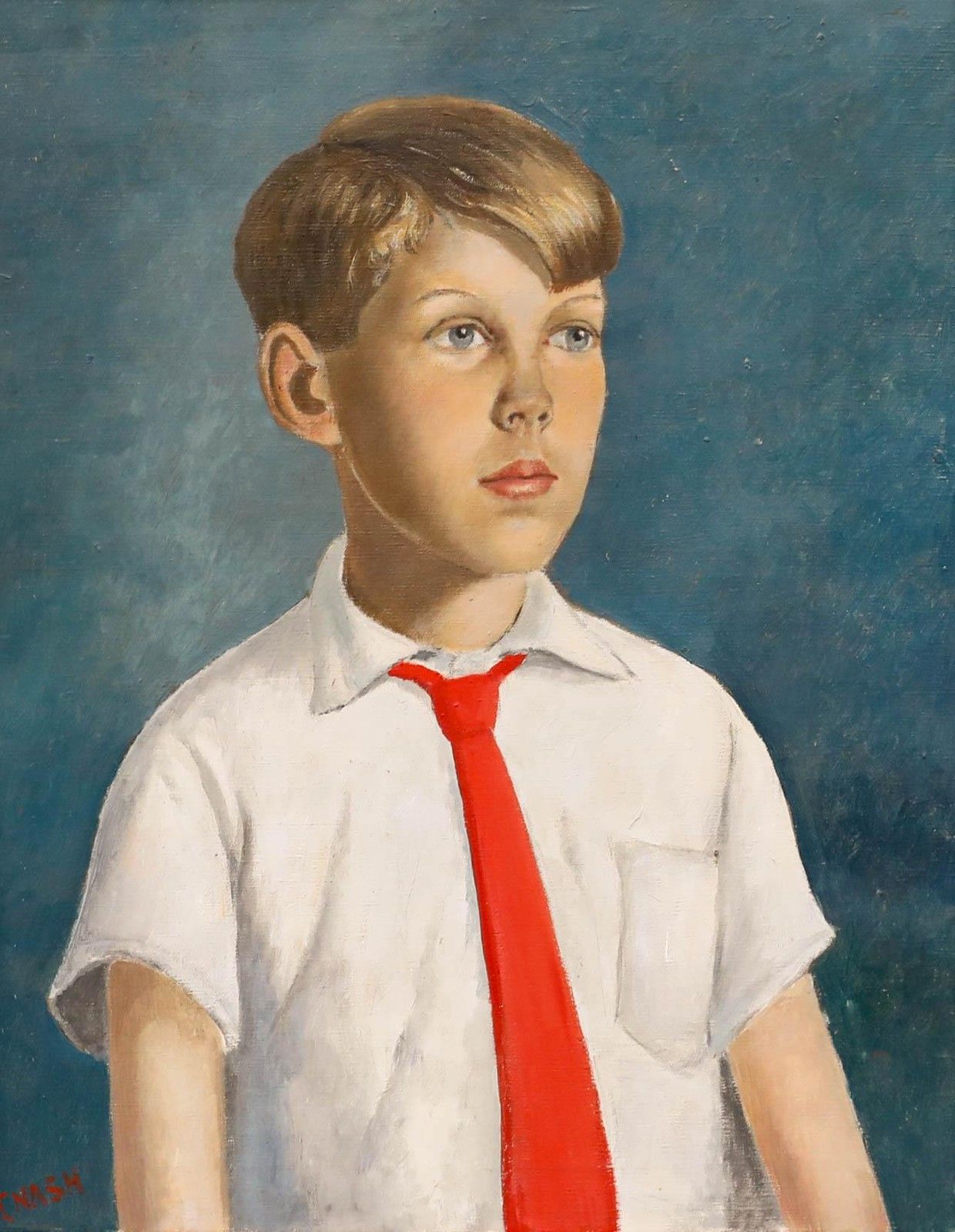 Thomas Saunders Nash (1891 1968) Framed Oil, Portrait Of The Artist's Son photo furniture