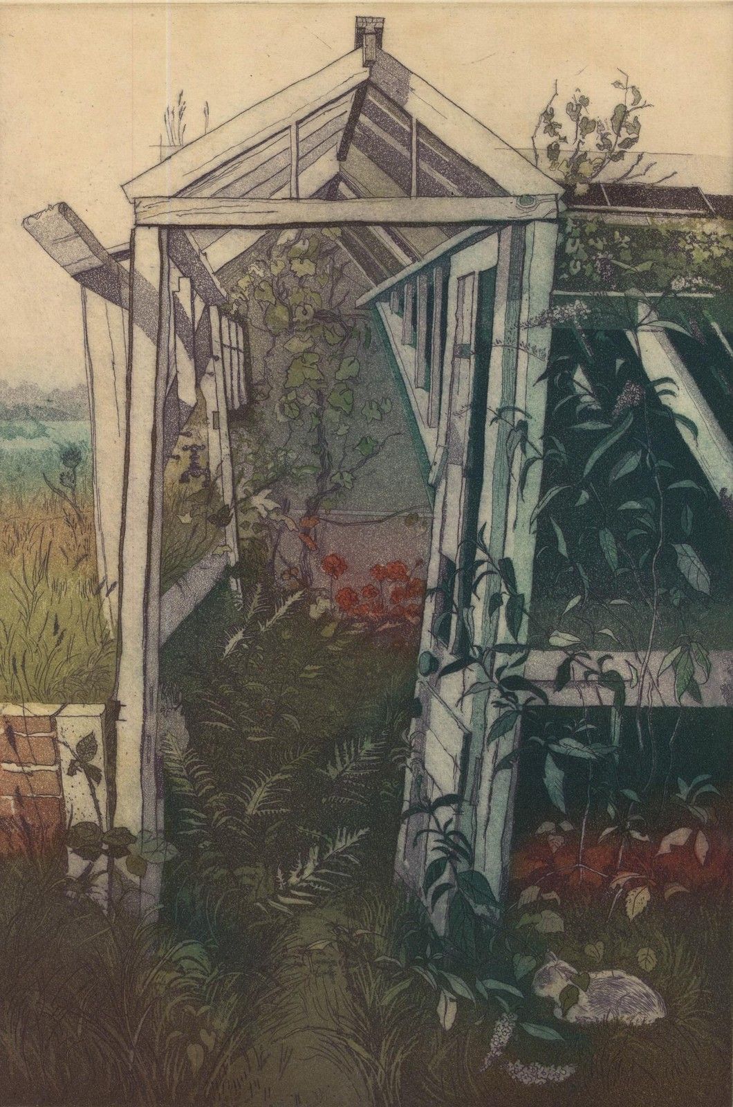 Barry Owen Jones (1934 2018) Contemporary Etching, Entrance To Old No.1 photo furniture