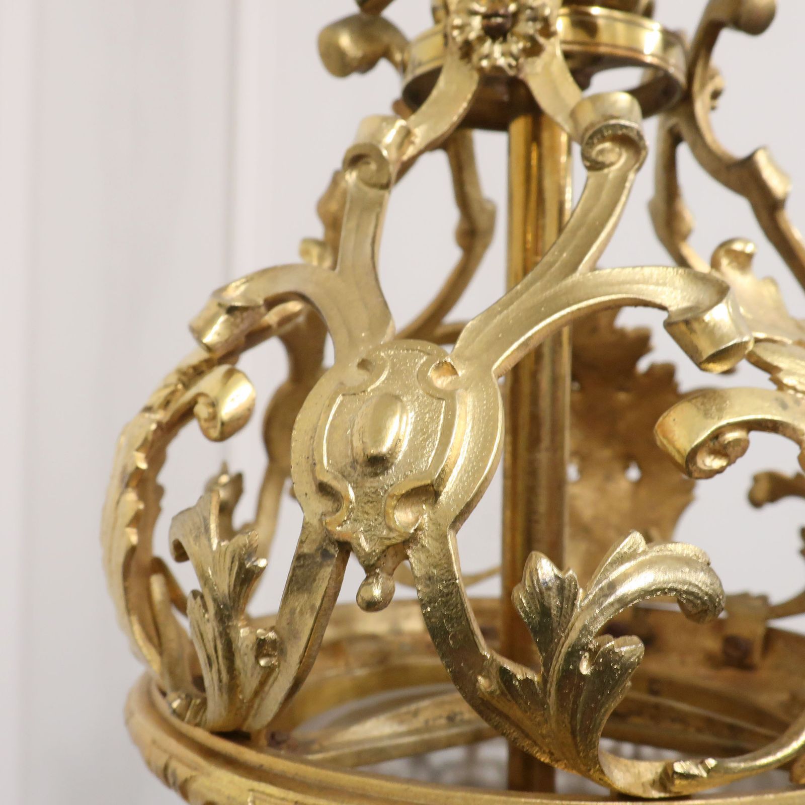 Victorian Gilt Bronze & Opaline Glass Pendant Lantern By Perry & Co photo vinterior