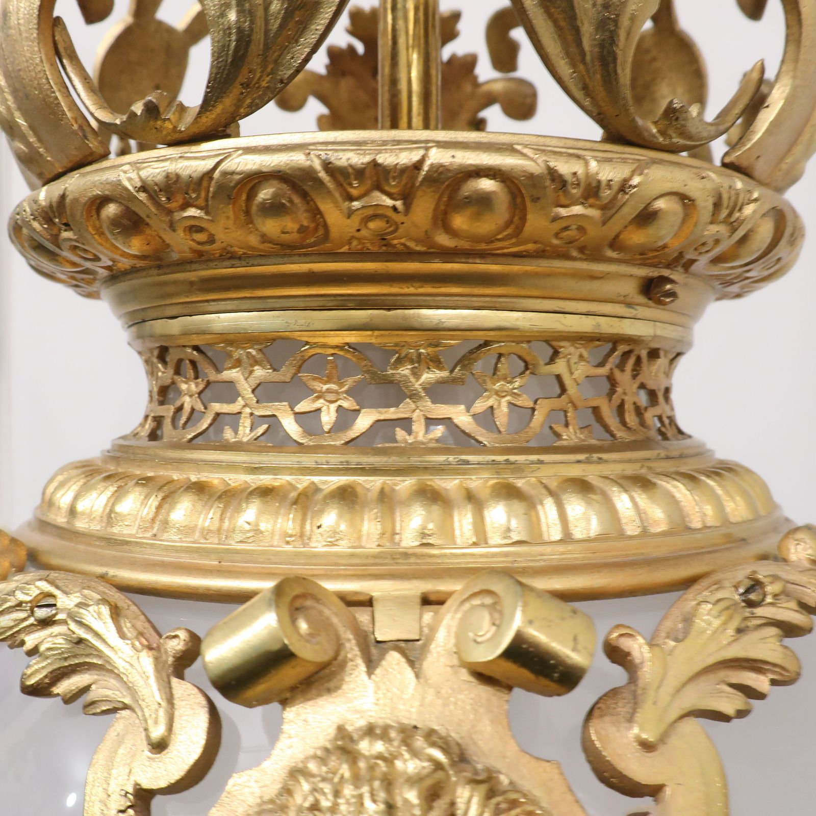 Victorian Gilt Bronze & Opaline Glass Pendant Lantern By Perry & Co photo buy
