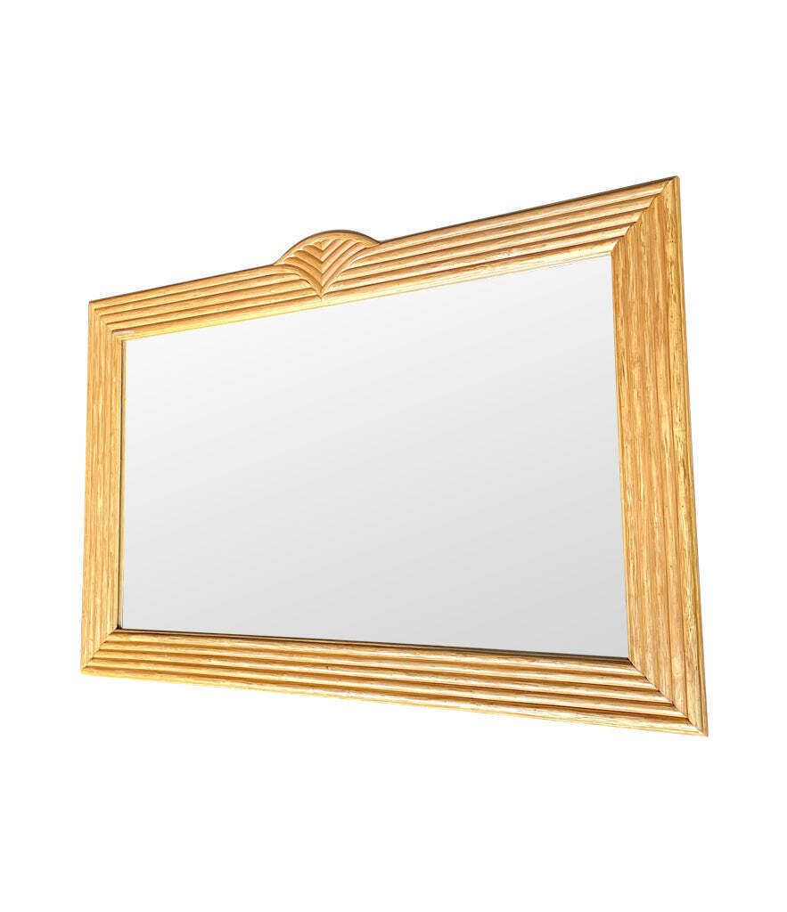 A Large 1970s Pencil Reed Bamboo Mirror In The Style Of Vivai Del Sud photo Home Decor