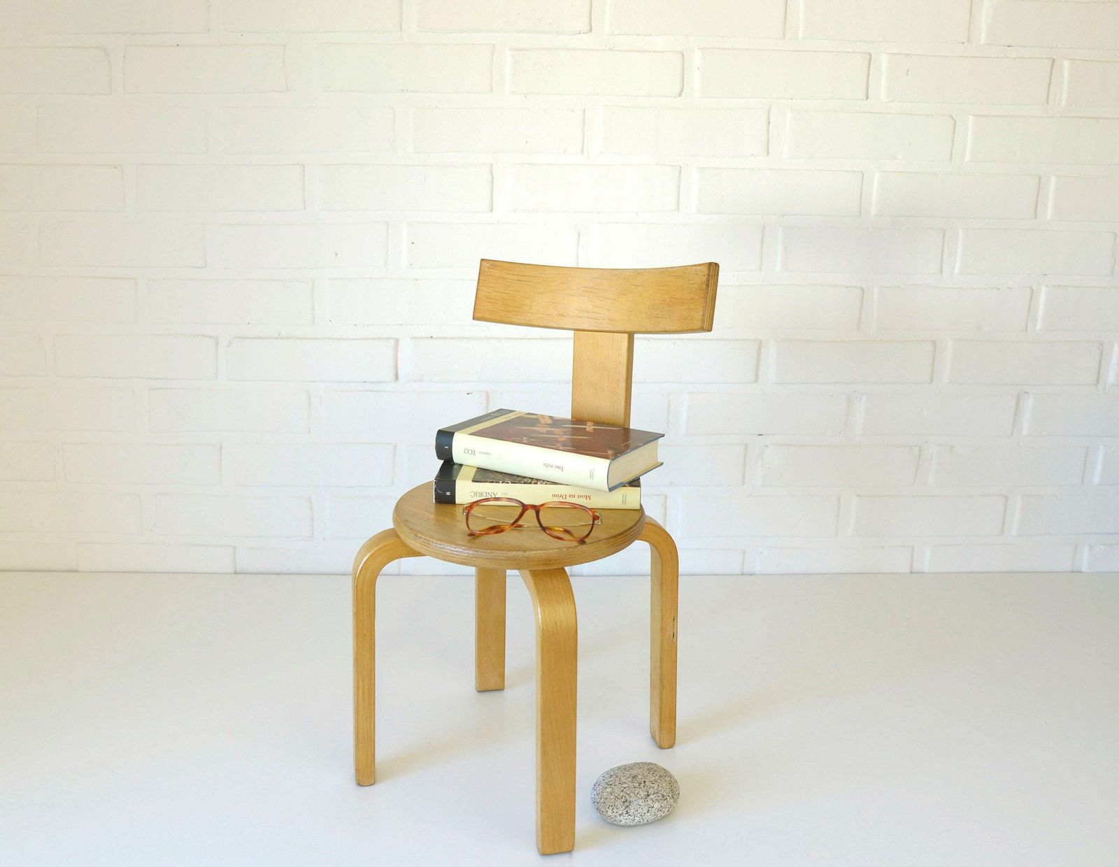 Vintage Wood Stool / Scandinavian Furniture / Toddler Chair / Alvar Aalto Style