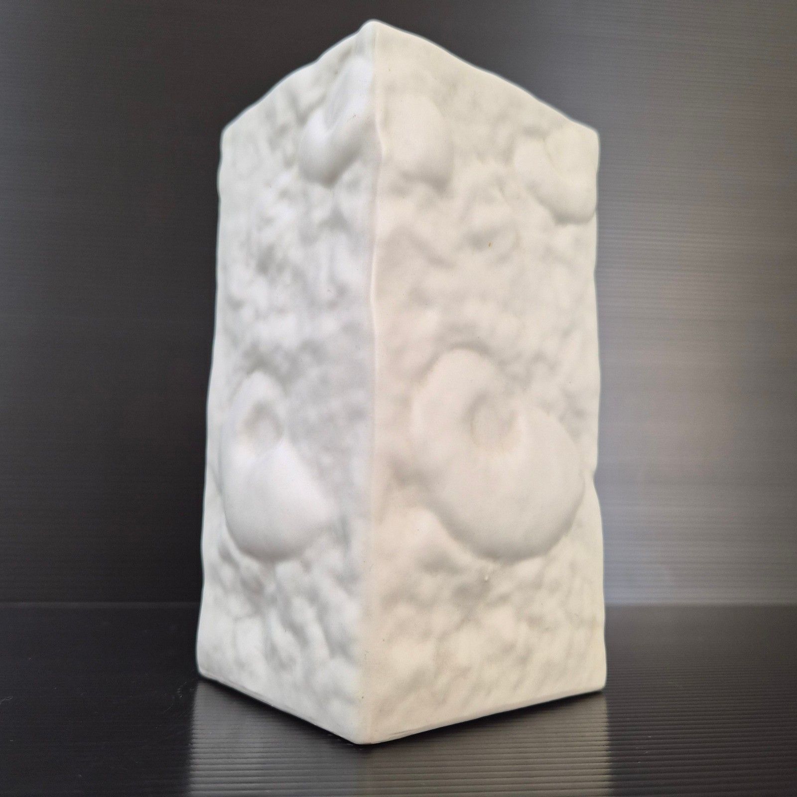 photo for sale Vintage 1960s Italian White Ceramic Fossil Vase 60s Retro 1960s 60s