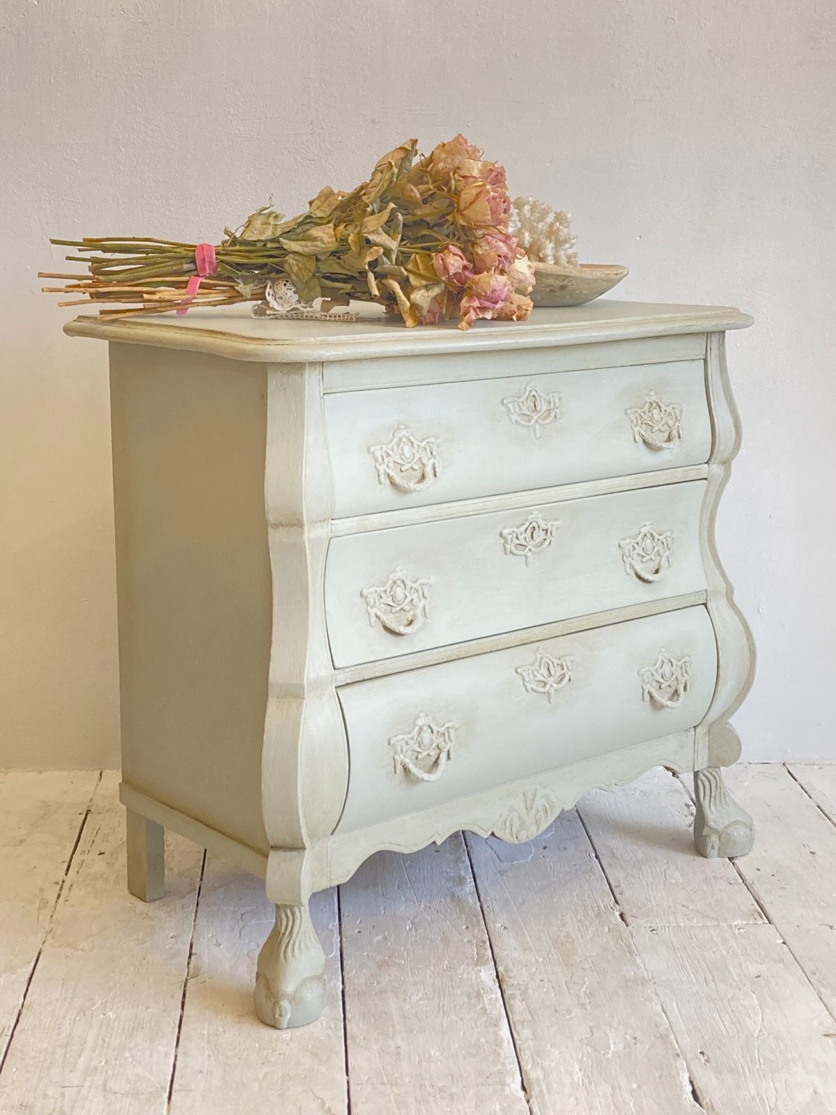 Vintage Painted Bombe Chest A photo furniture