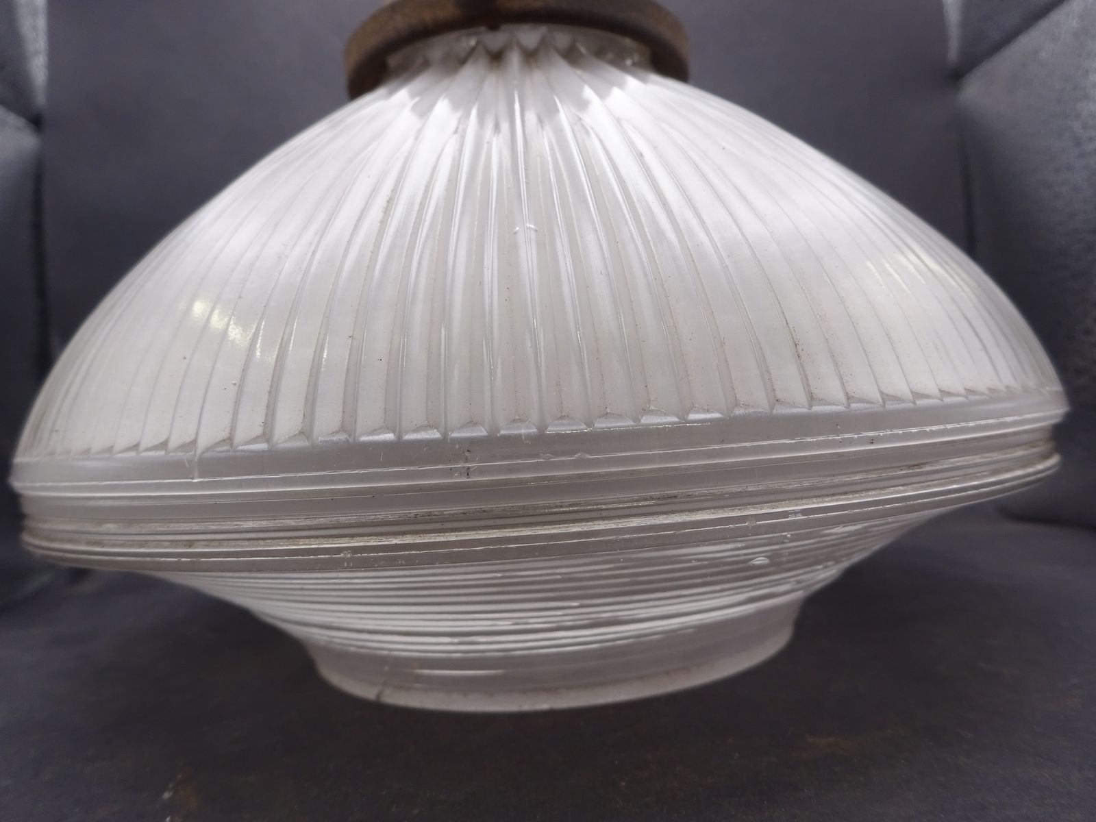 1920s Holophane Refractor Shade 2110 With Gallery (As Found) photo for sale