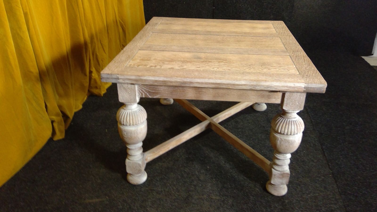 650.0 A Large  Limed  Scrubbed Oak (Cerused)jacobean Style Refectory Draw Leaf Table Of Robust Construction photo