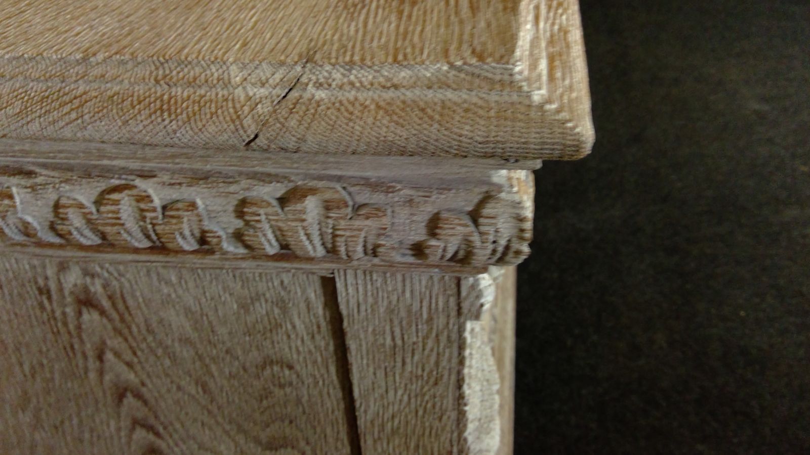 A Finely Carved Oak(cerused) Limed Dresser Base Sideboard photo buy