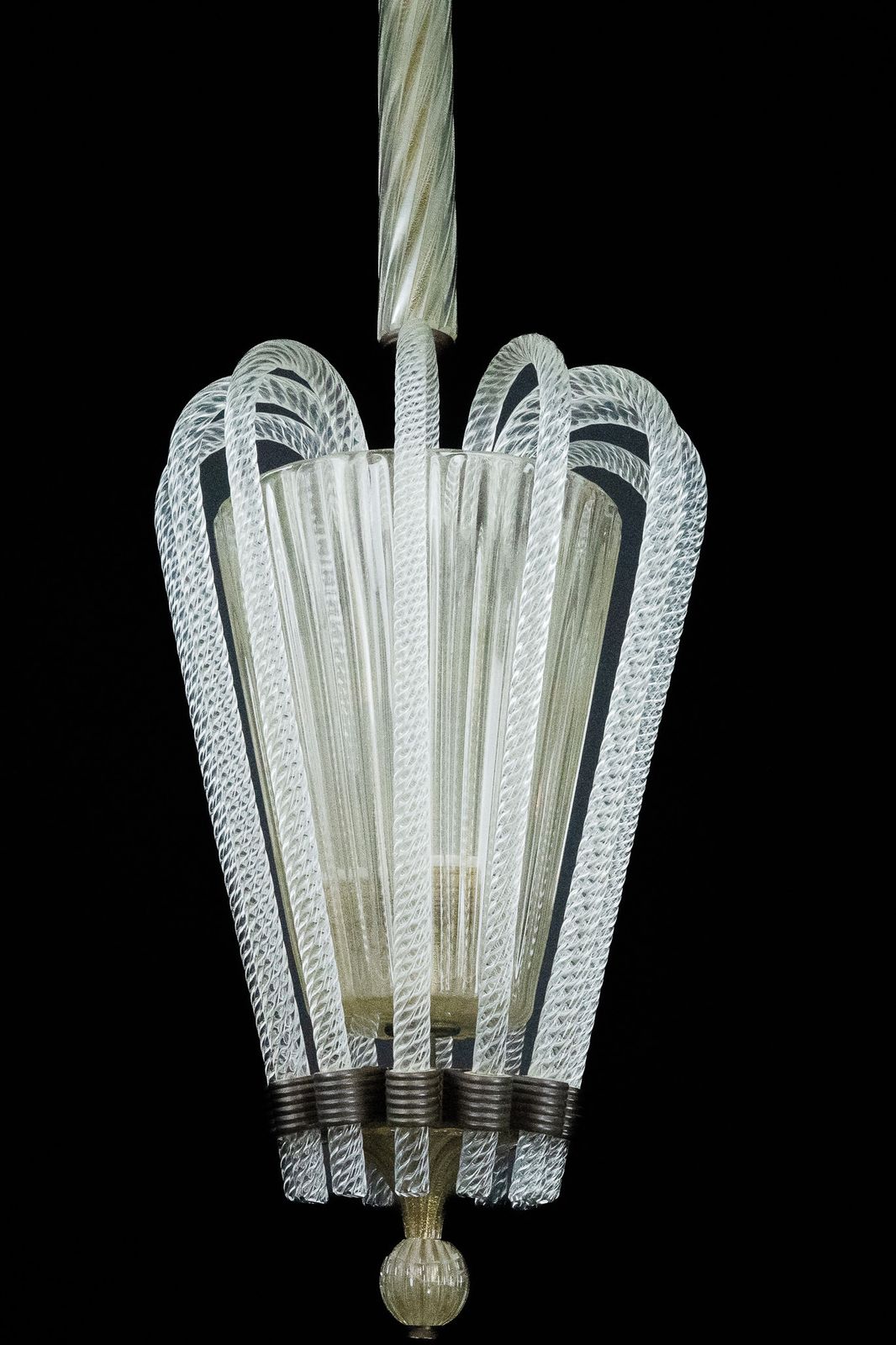 Rare Art Deco Murano Glass Chandelier By Archimede Seguso, Italy, 1930s photo furniture