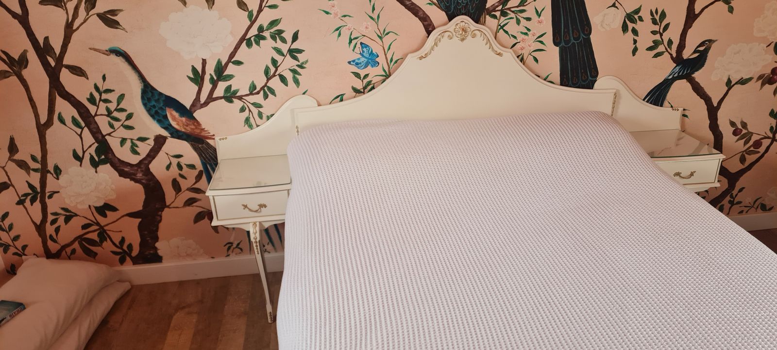 Mid Century Headboard With Bedside Tables photo for sale