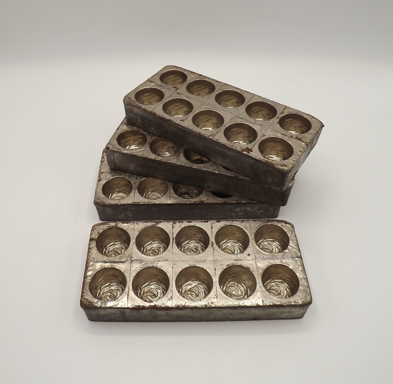 Set Of 4 Antique Letang Fils Paris Chocolate Molds No. 4498 Swirl Design photo Home Decor