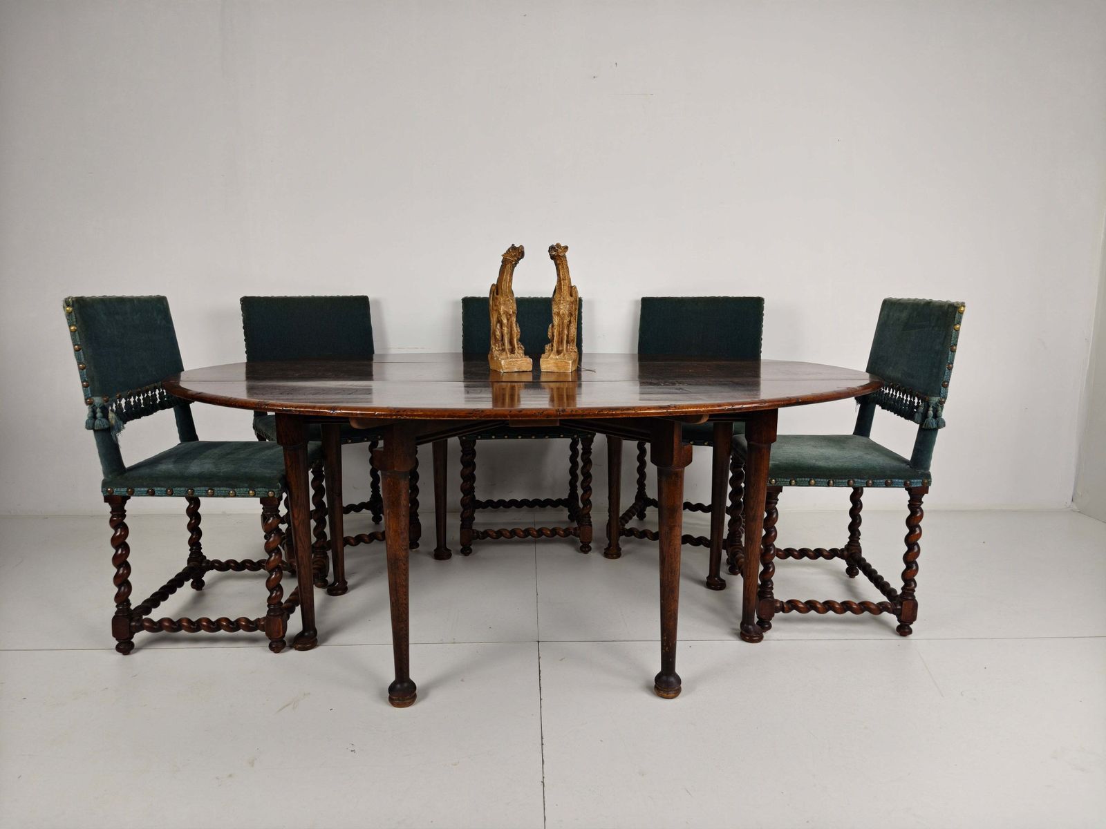 Antique English Drop Leaf Dining Table – Victorian – 8 Legs – Oval Shape – Seats 8 photo furniture