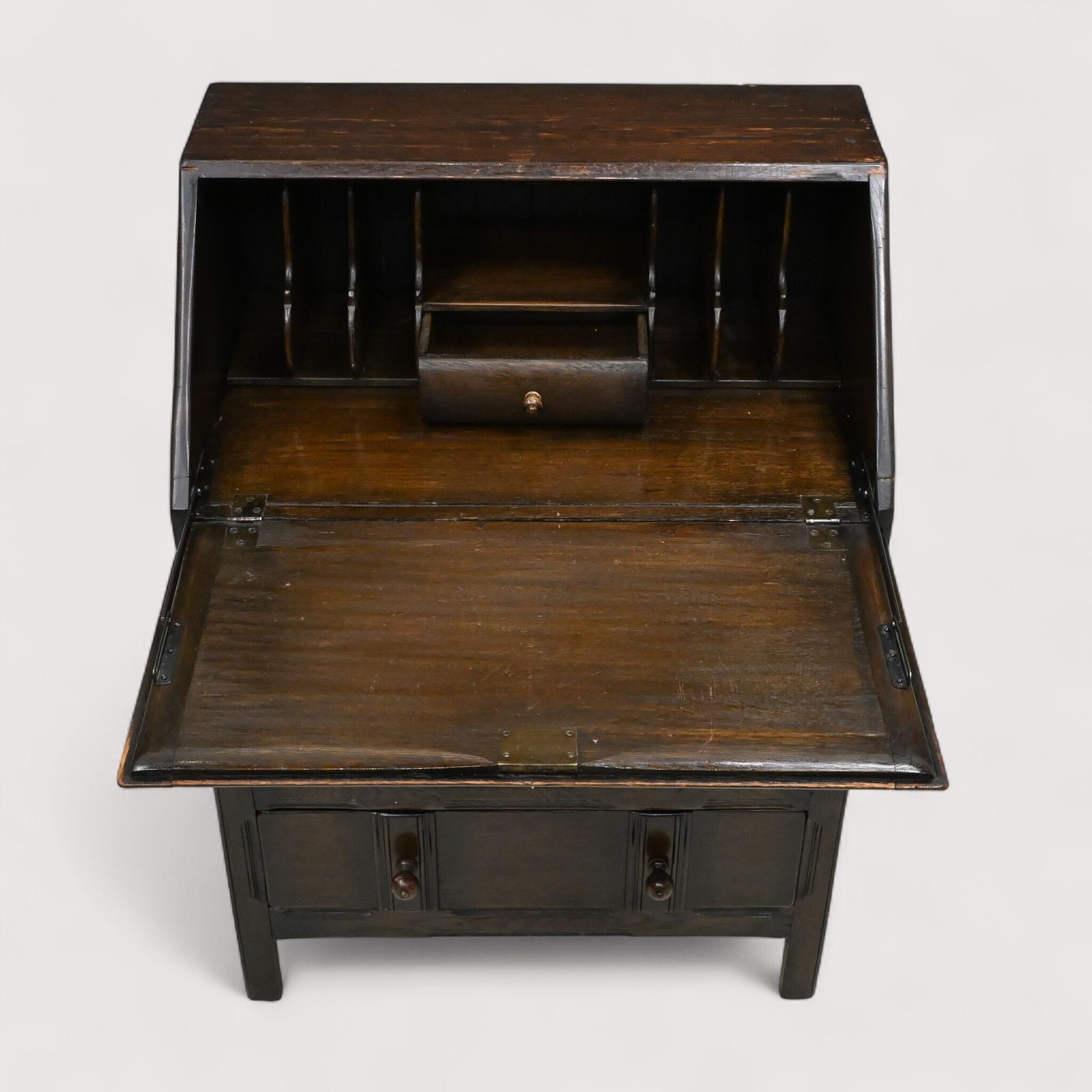 Skull Oak Bureau With Removable Fitted Interior 3 Drawers Free Uk Delivery* photo 527.0