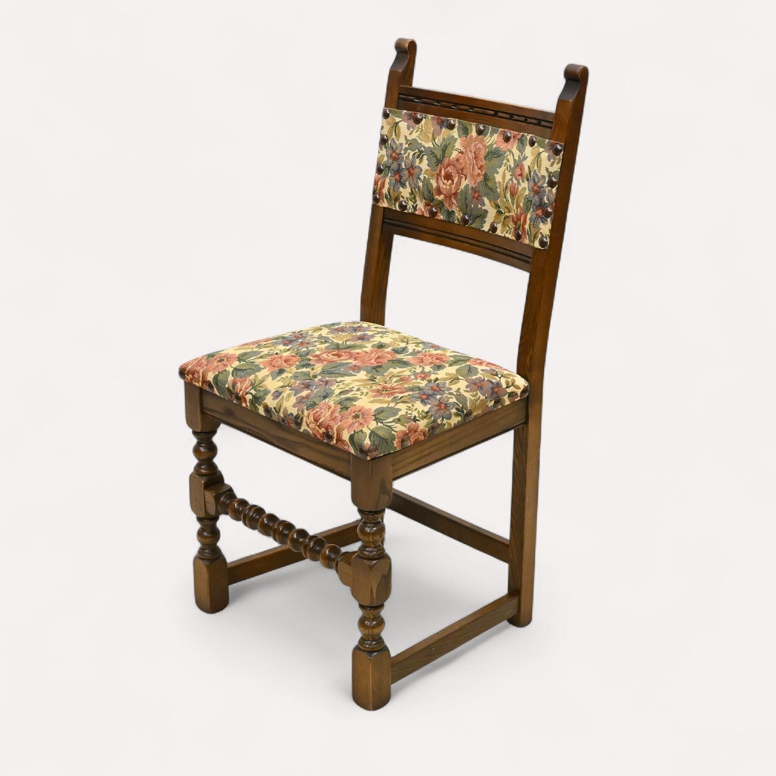 6 Old Charm Dining Chairs Light Oak Studded Upholstery Roxburgh Free Uk Delivery photo buy