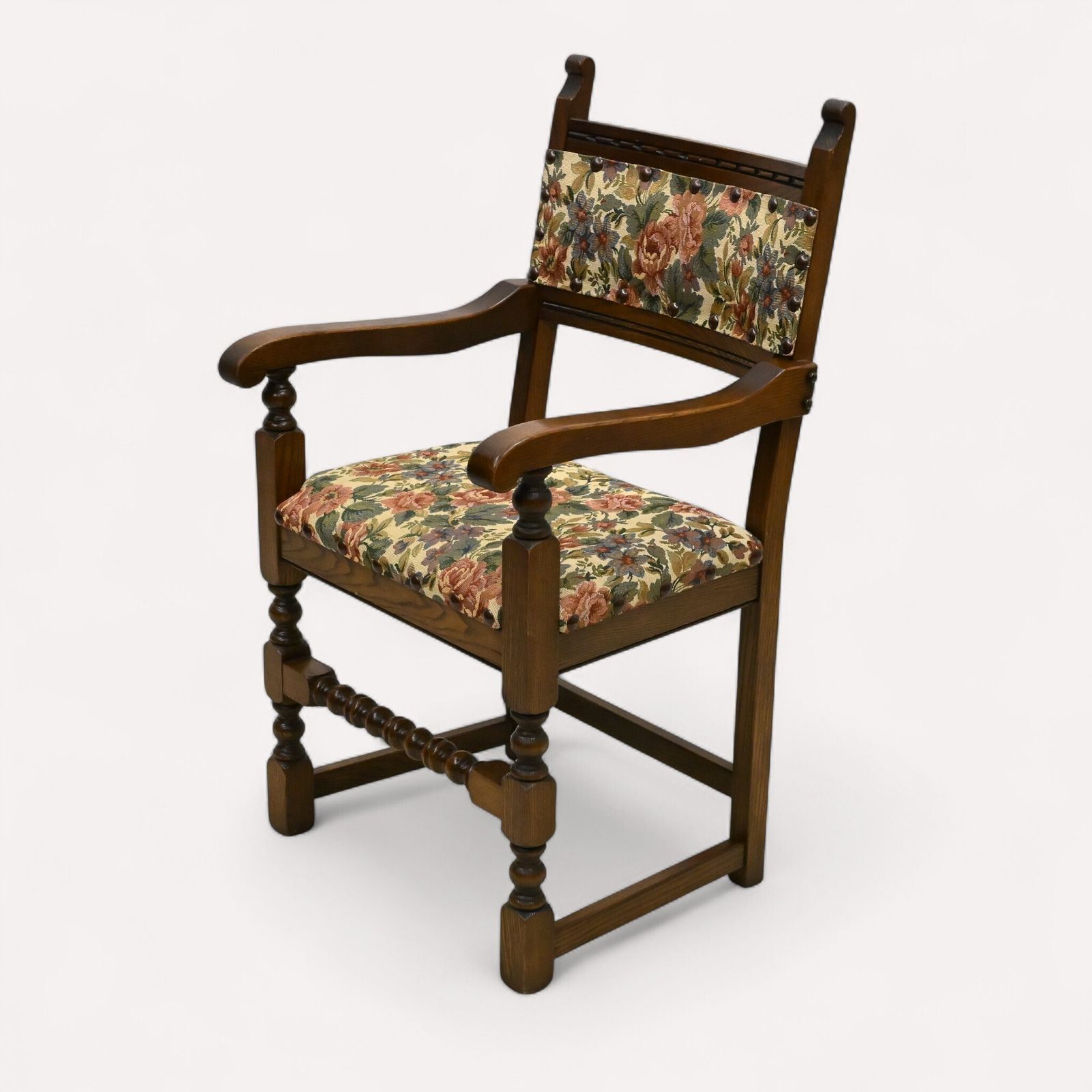 6 Old Charm Dining Chairs Light Oak Studded Upholstery Roxburgh Free Uk Delivery photo vintage