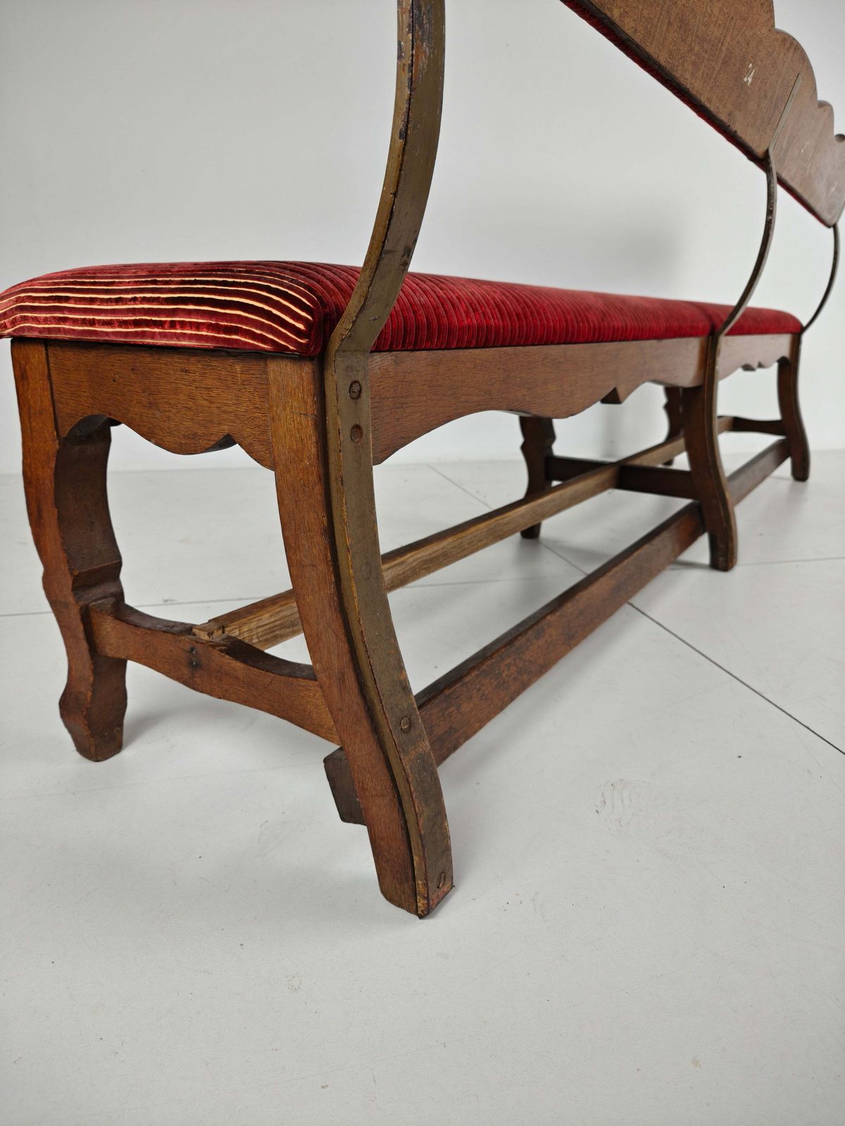 Furniture Unique Early 20th Century Oak Hall / Dining Bench photo