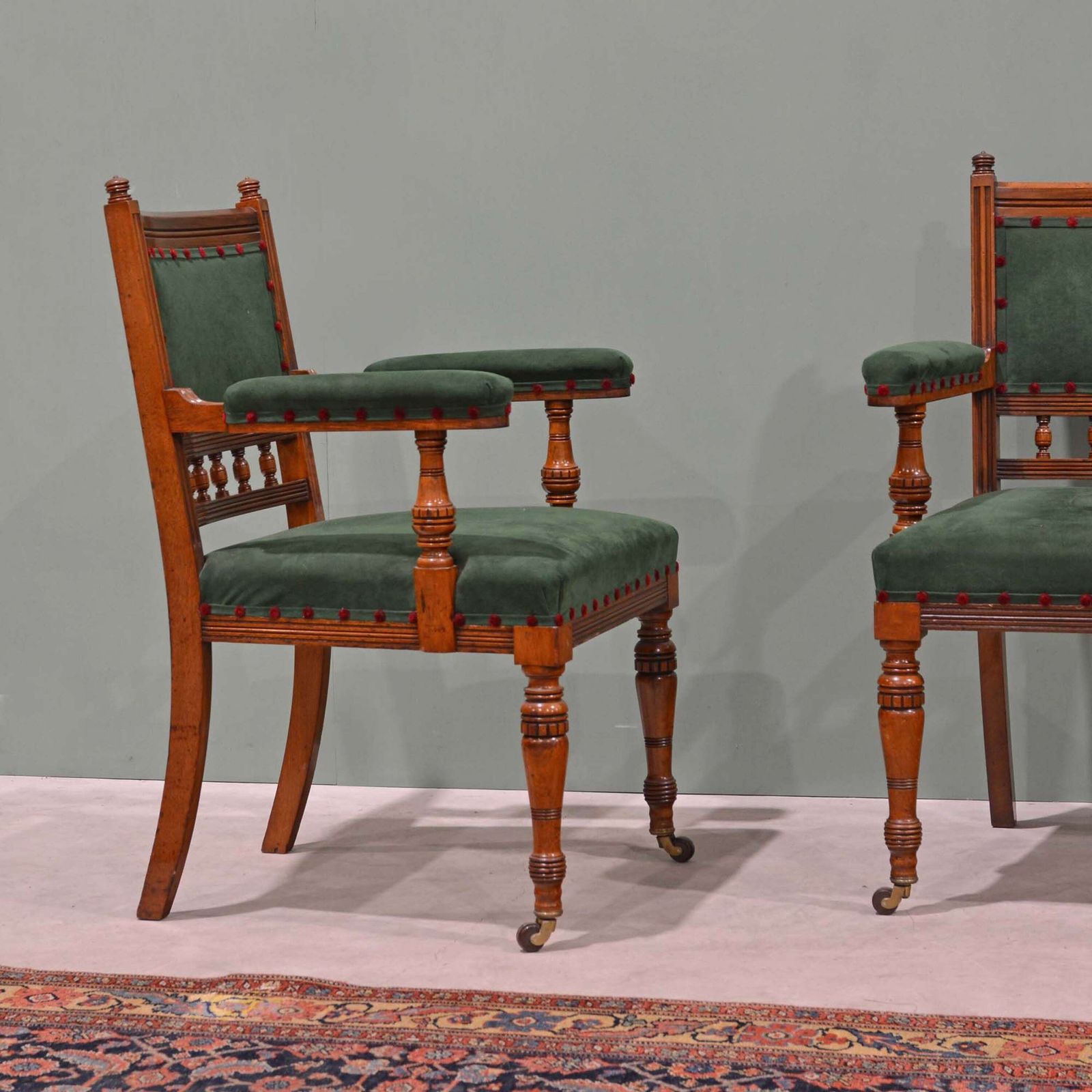 Scottish 19th Century Walnut Armchairs By J & T Scott, Edinburgh photo furniture