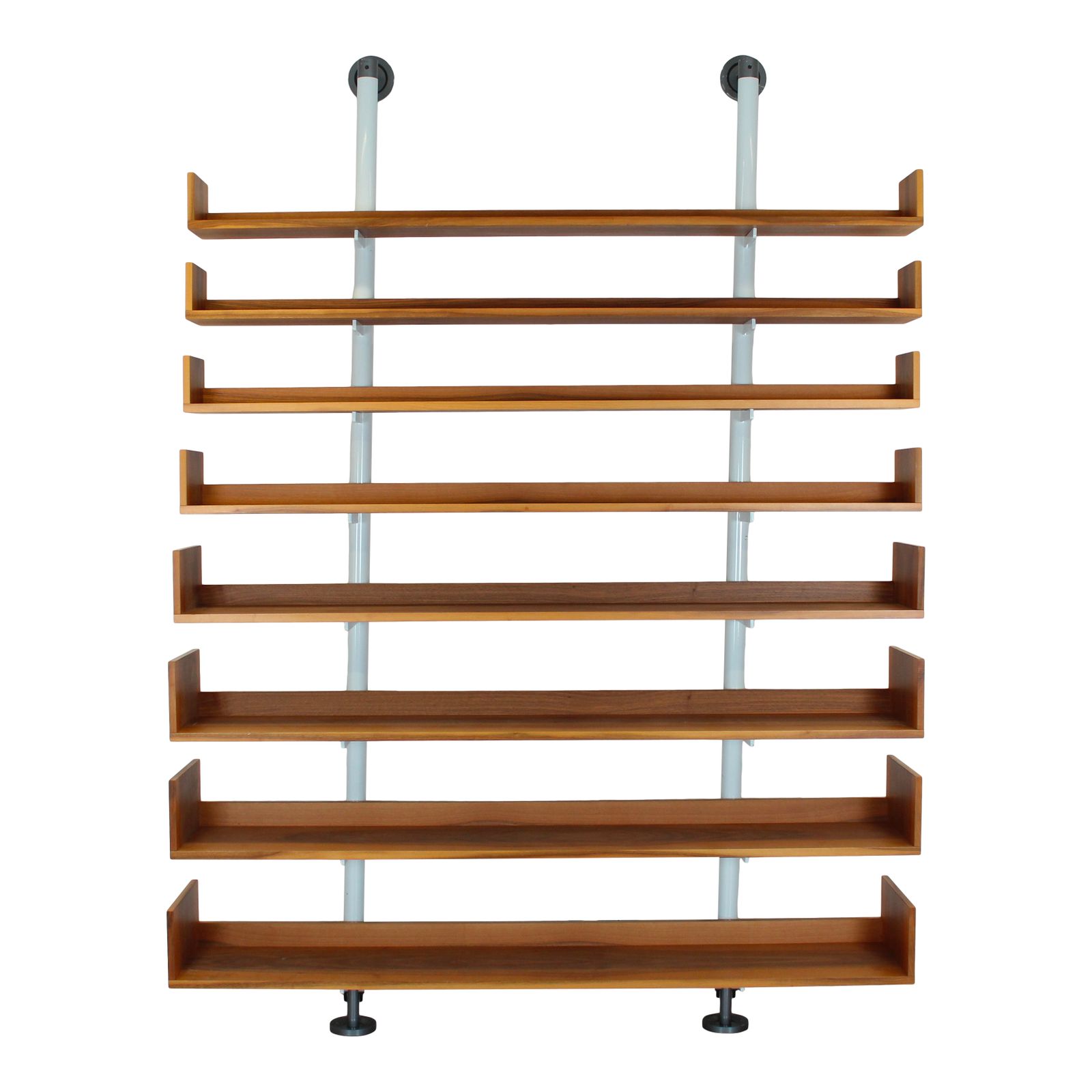 Bookcase Model 795 In Walnut And Steel By Carlo Scarpa For Bernini, Italy, 1980 photo for sale