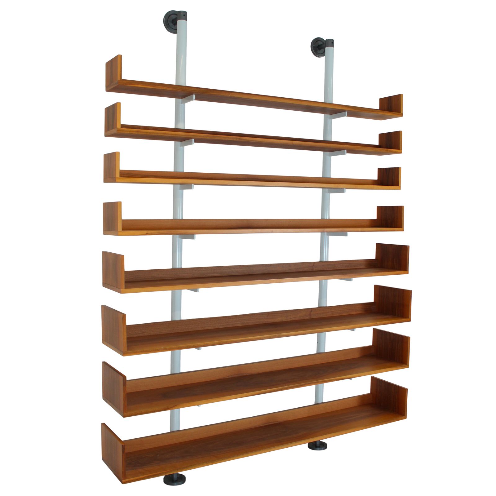 Bookcase Model 795 In Walnut And Steel By Carlo Scarpa For Bernini, Italy, 1980 photo vintage