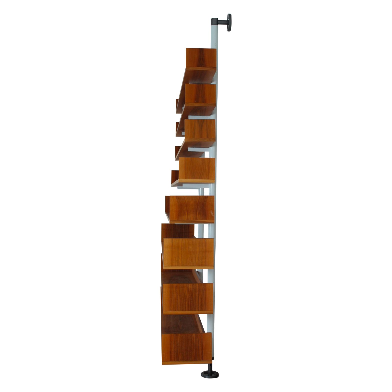 photo for sale Bookcase Model 795 In Walnut And Steel By Carlo Scarpa For Bernini, Italy, 1980