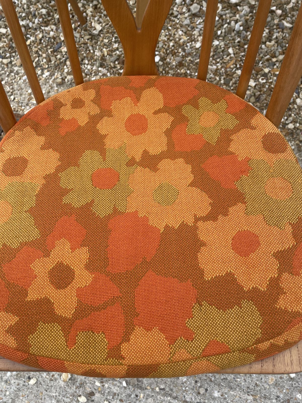 Set Of 4 Ercol Fleur De Lis Pattern Dining Chairs photo for sale