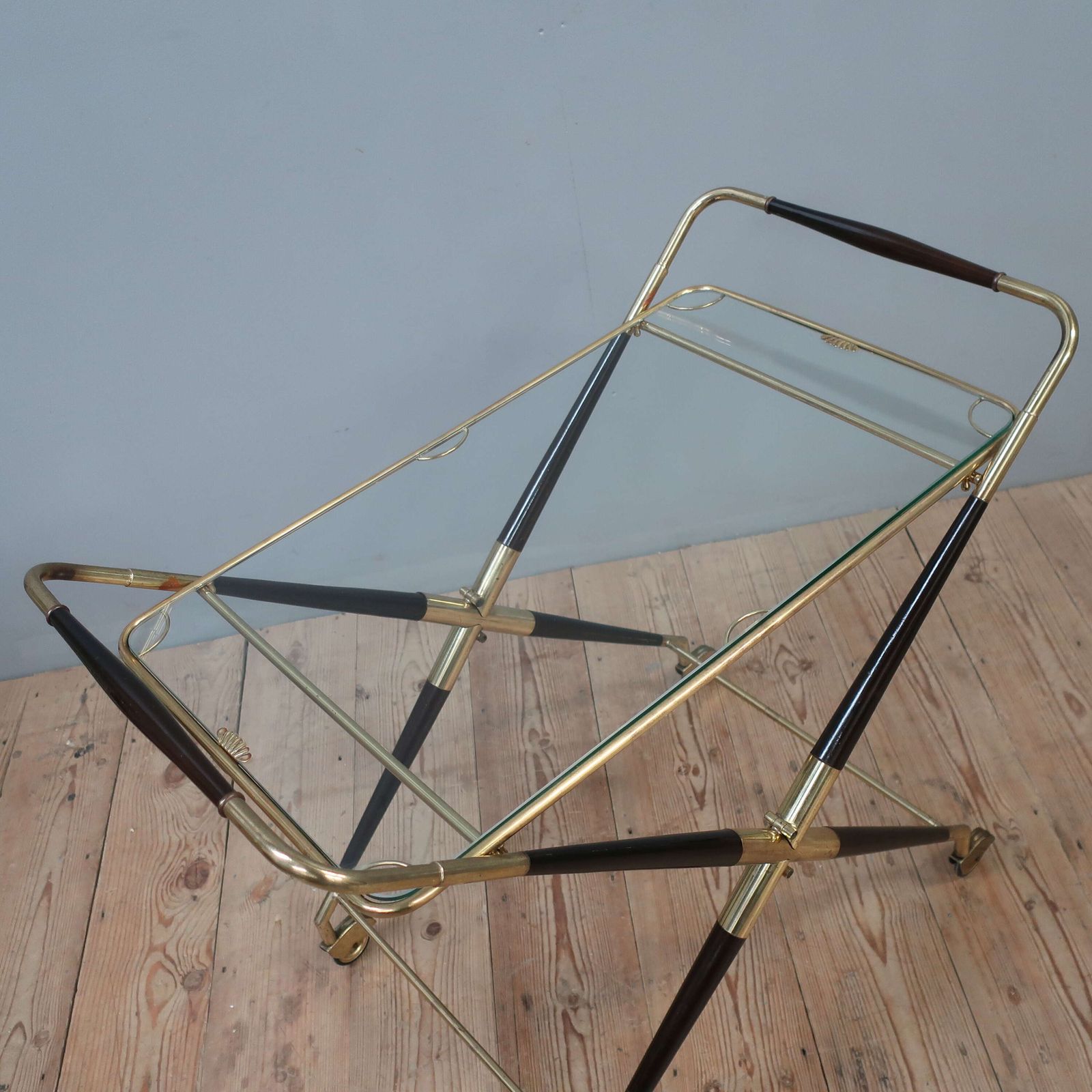 Brass Cocktail Trolley By Cesare Lacca photo vintage