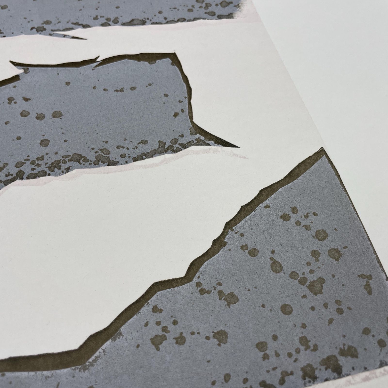 Original Abstract Screen Print Series Picture Artwork Prints Art Card Painting Layers Handmade Wall Paper Natural Grey Black photo 50.0