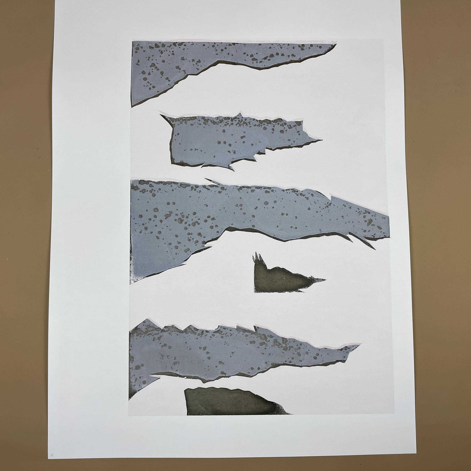 Original Abstract Screen Print Series Picture Artwork Prints Art Card Painting Layers Handmade Wall Paper Natural Grey Black photo furniture