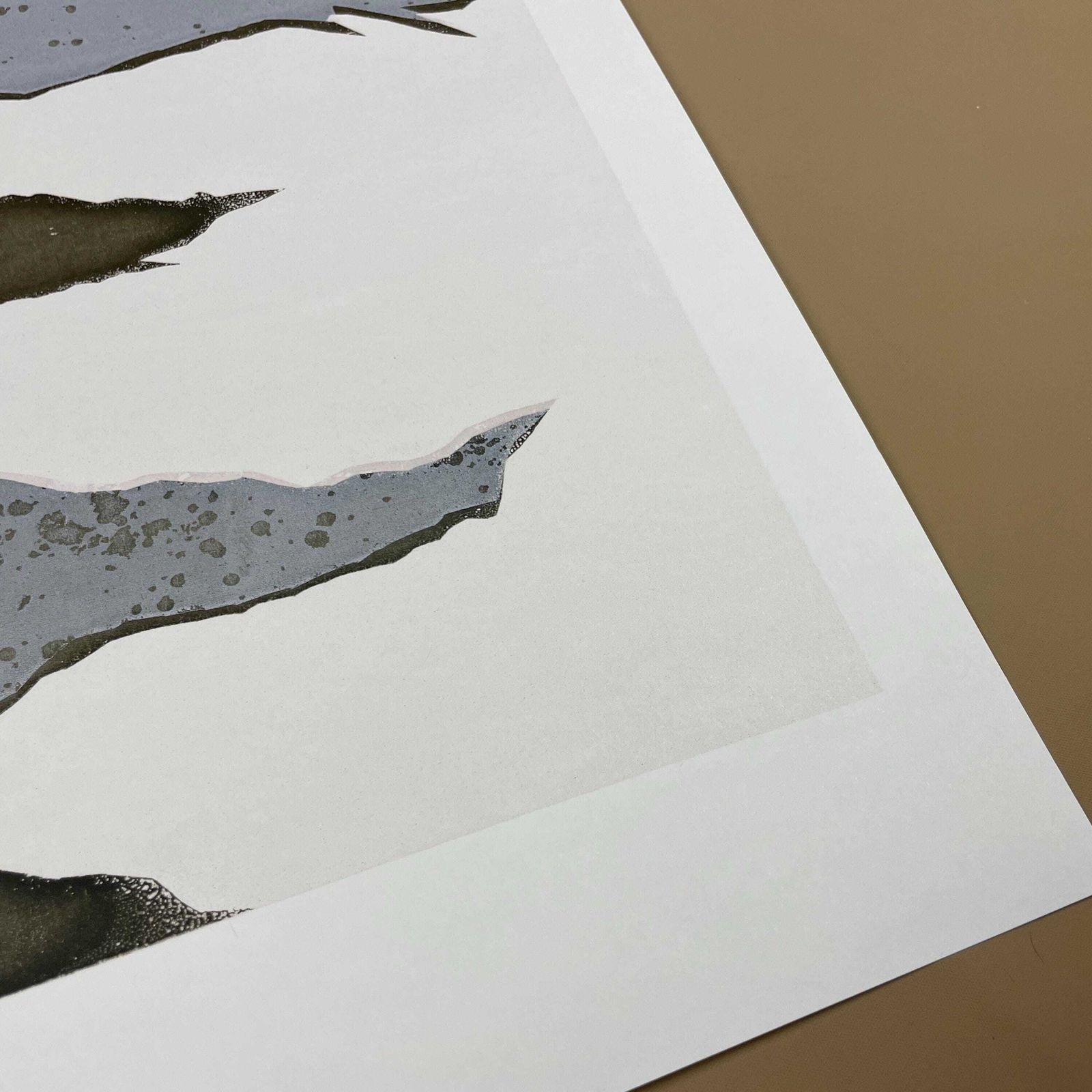 Original Abstract Screen Print Series Picture Artwork Prints Art Card Painting Layers Handmade Wall Paper Natural Grey Black photo 50.0