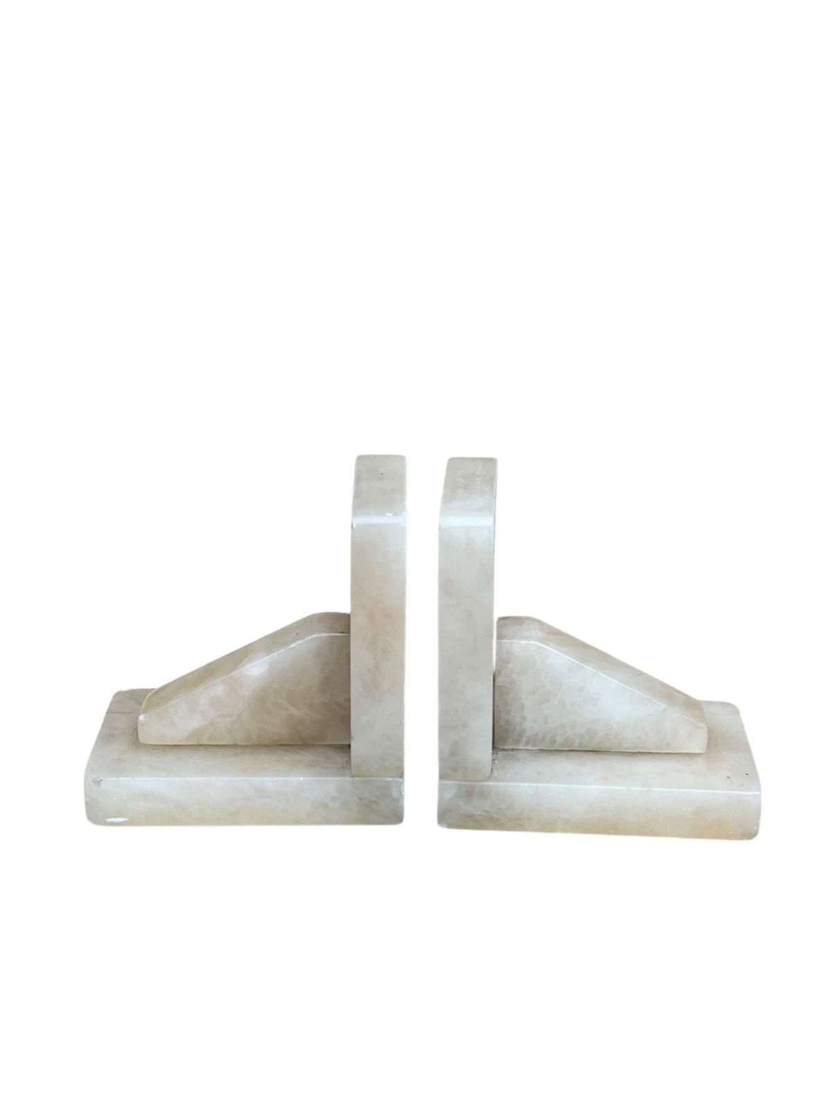 Art Deco Alabaster Bookends, 1930s photo for sale