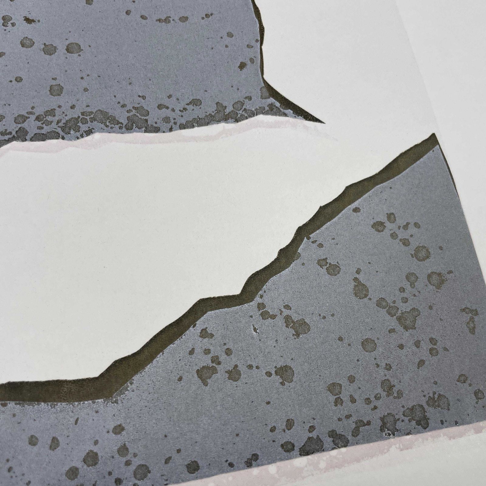 Original Abstract Screen Print Series Picture Artwork Prints Art Card Painting Layers Handmade Wall Paper Natural Grey Black photo 50.0