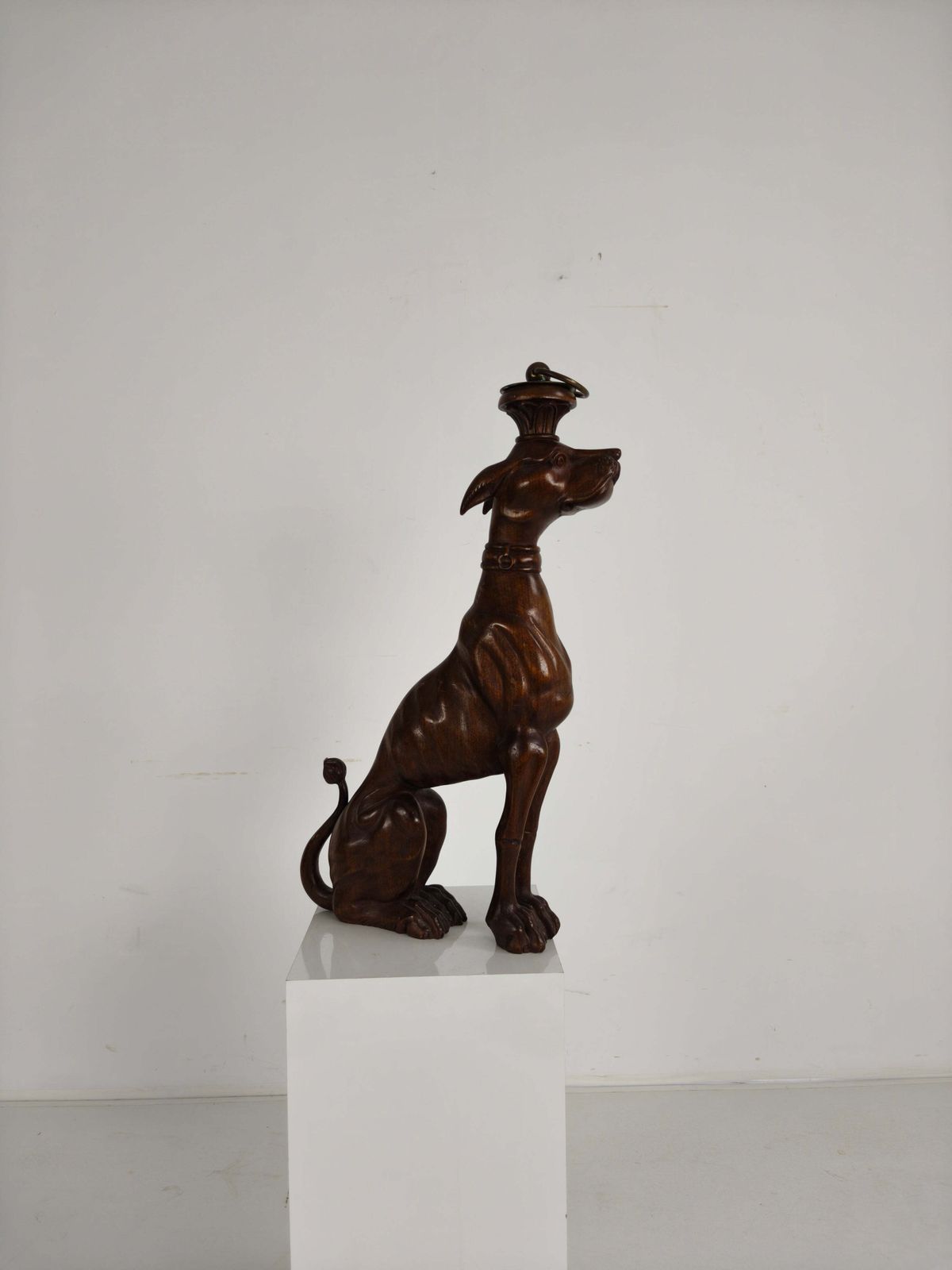 Hand Carved Wooden Greyhound Statue  20th Century photo furniture