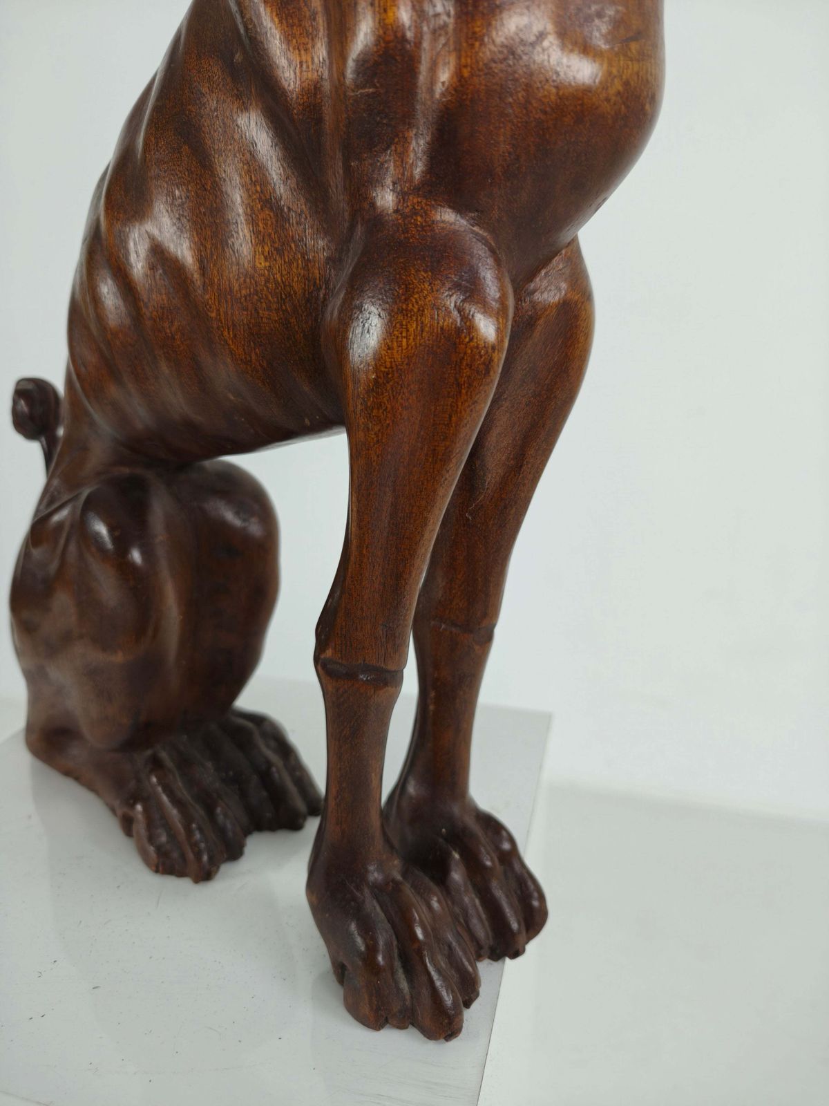 photo vinterior Hand Carved Wooden Greyhound Statue  20th Century