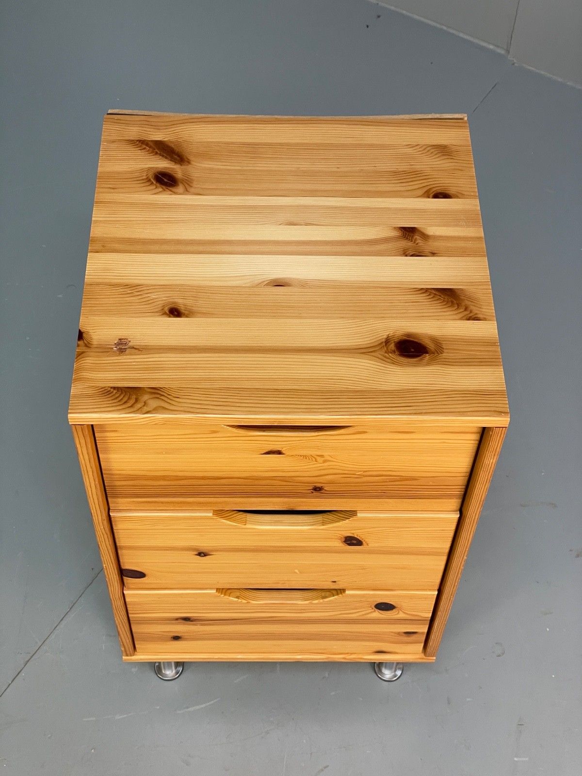 Pine Bedside Cabinet Metal Legs Modern Drawers Eb10250 Mwoo photo 125.0