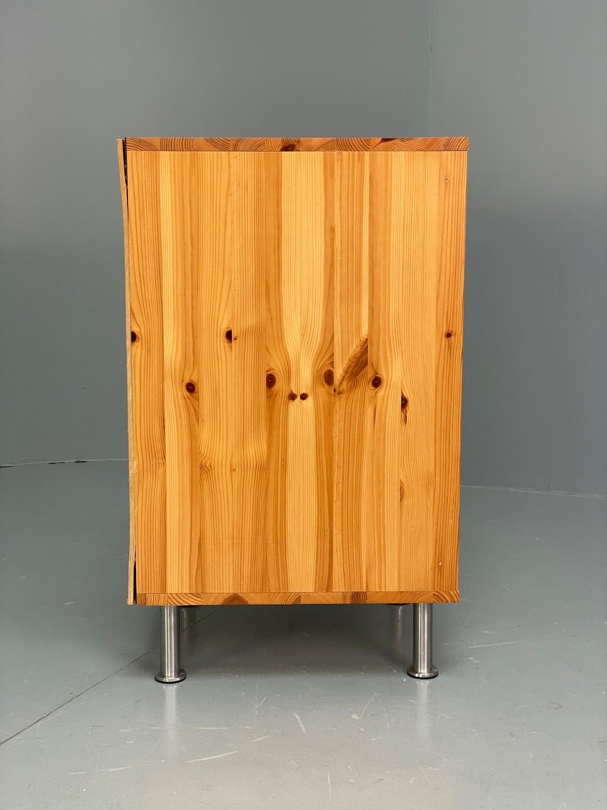 Furniture Pine Bedside Cabinet Metal Legs Modern Drawers Eb10250 Mwoo photo