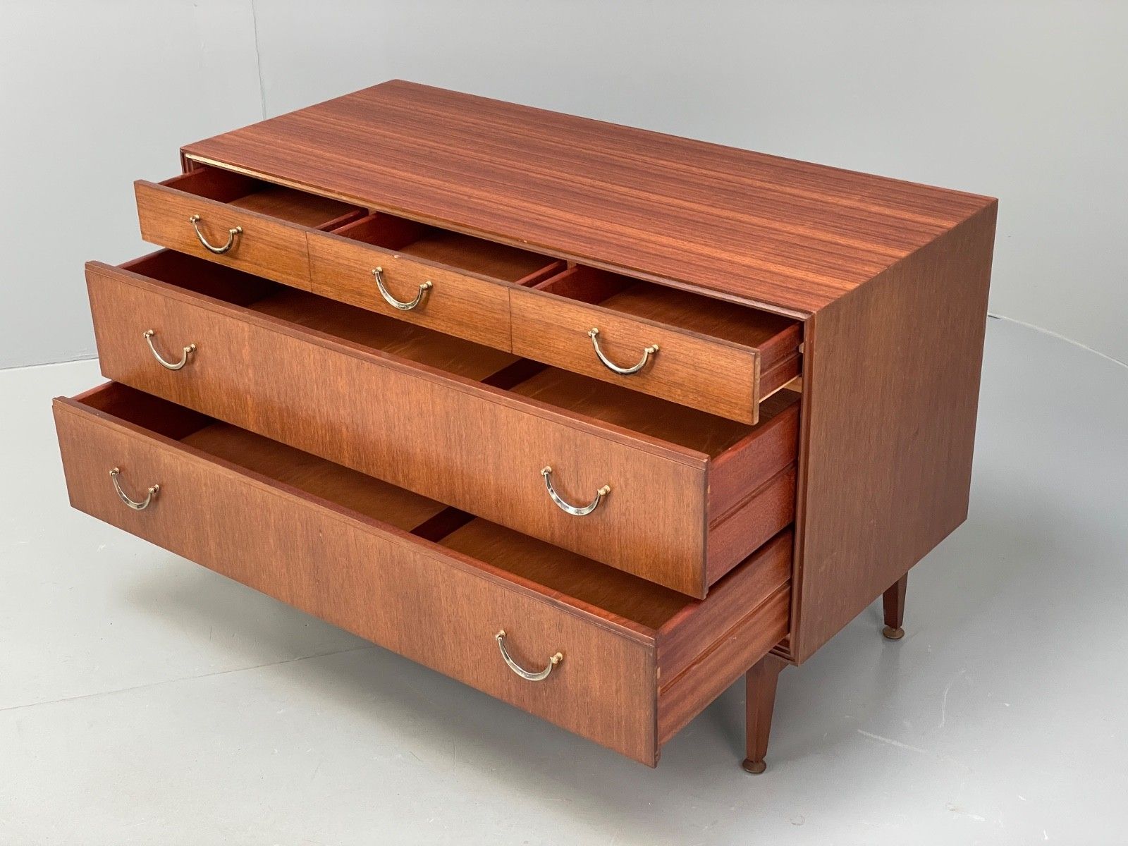 photo furniture Vintage Meredew Chest Of Drawers Walnut Brass Handles Retro 1960s Eb10140 Mwoo