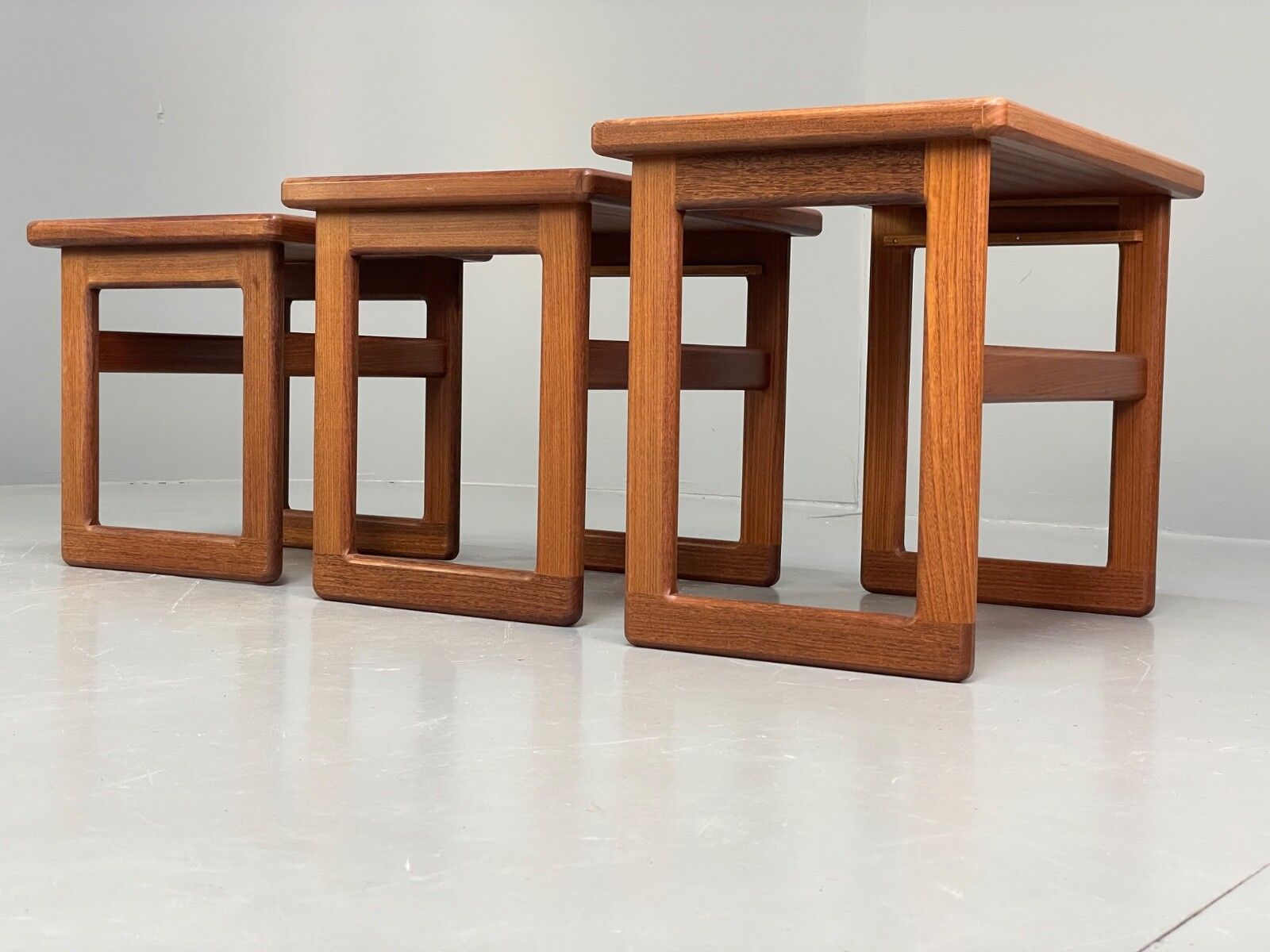 photo buy Vintage Teak Nesting Tables Tile Topped 1970s Retro Design  Eb9757 Mwoo