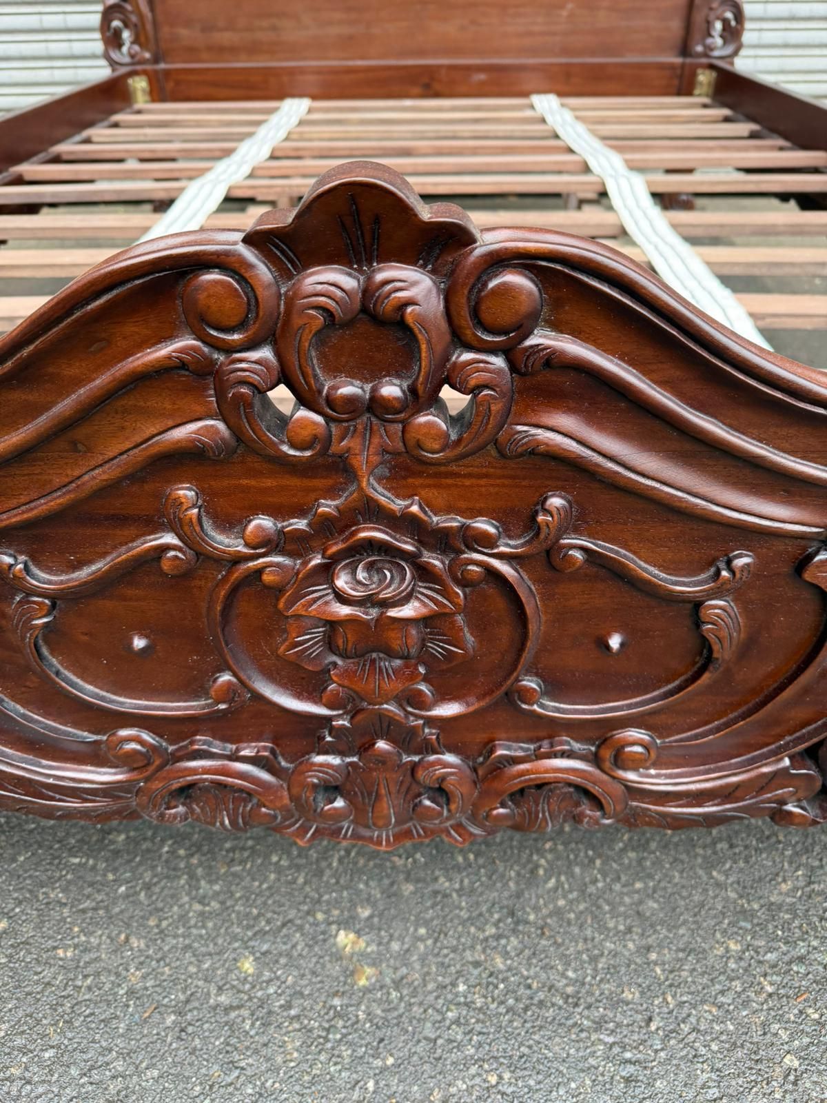 Brand New Masterpiece Rococo Style Hand Carved French King Bed Frame photo vinterior
