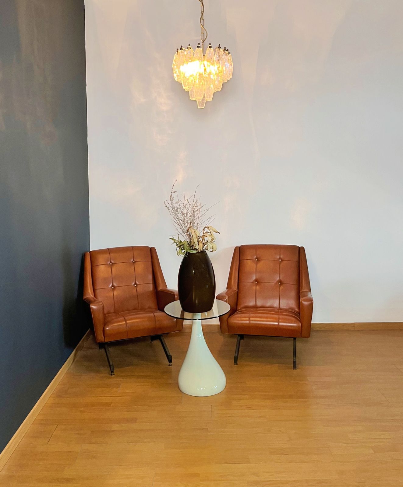 750.0 Elegant Murano Poliedri Chandelier   Carlo Scarpa Design photo
