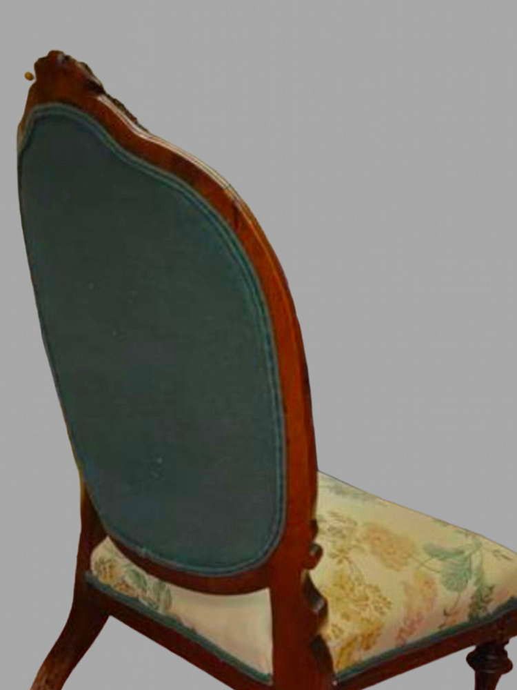A Victorian Walnut Nursing Chair Covered In A Gp&J Baker Fabric photo furniture