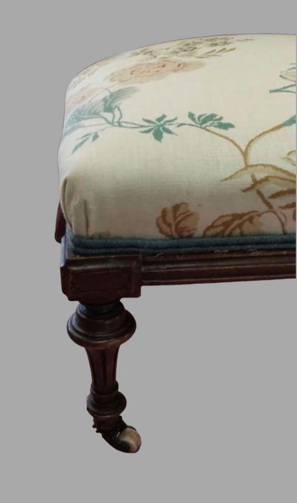 A Victorian Walnut Nursing Chair Covered In A Gp&J Baker Fabric photo for sale
