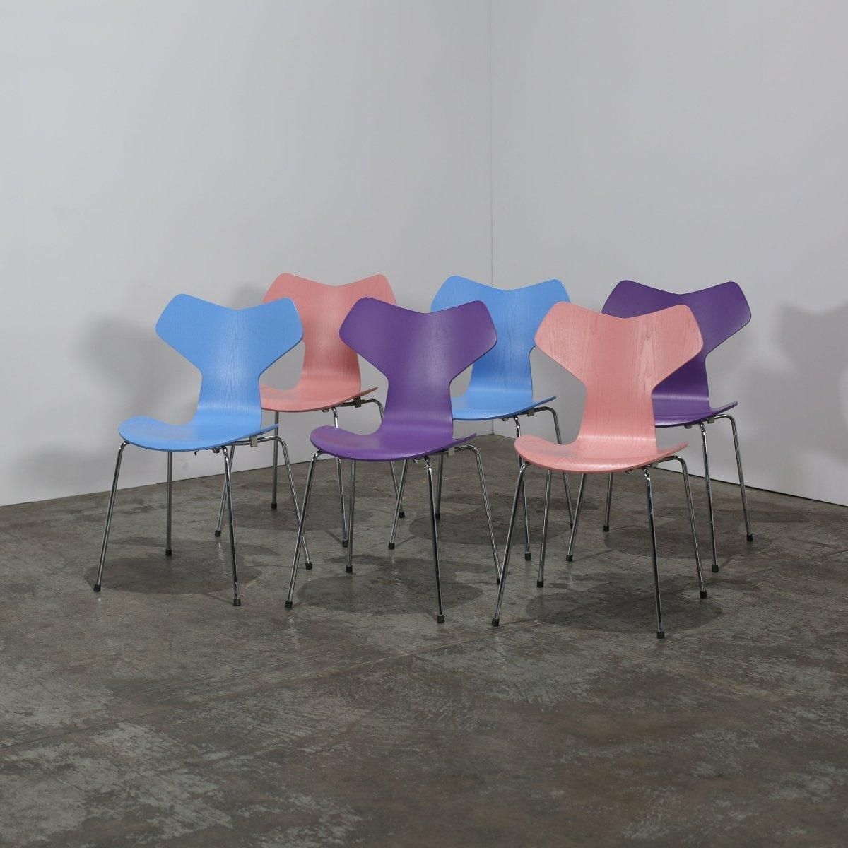 Fritz Hansen Grand Prix Chairs By Arne Jacobsen, Set Of Six photo for sale