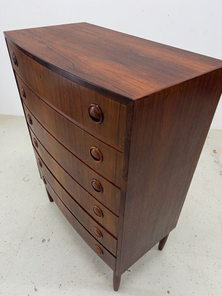 Rosewood Bowed Chest Of Drawers By Kai Kristiansen photo for sale
