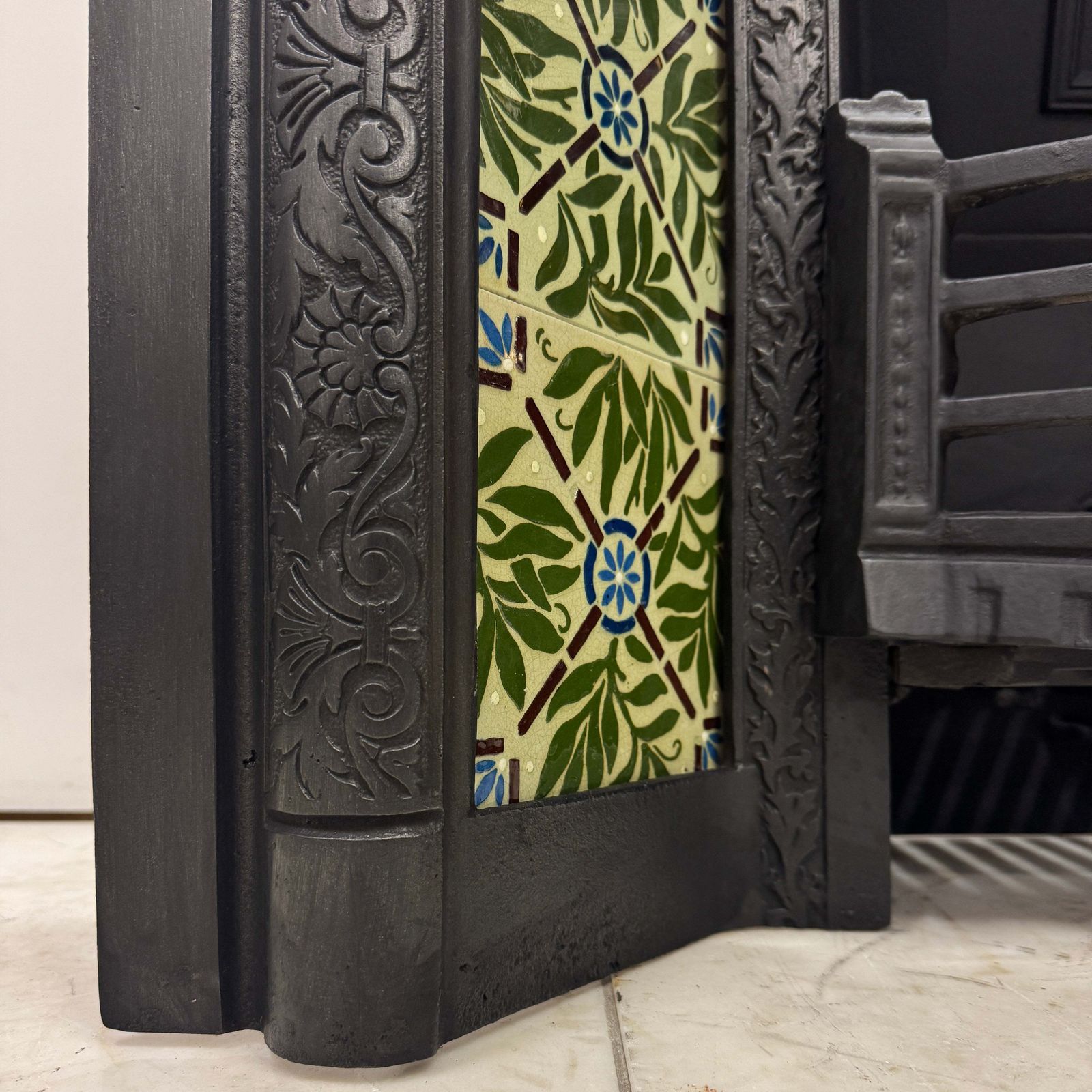 Antique Victorian Fireplace Insert With Josiah Wedgwood Tiles photo vintage