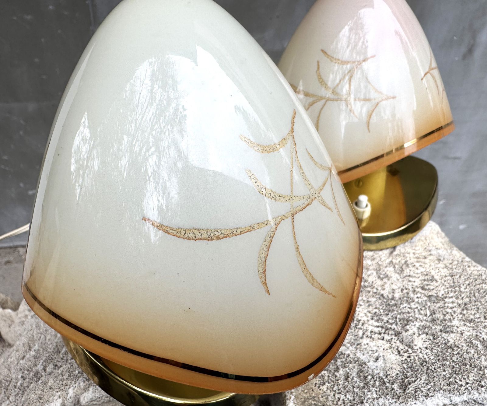photo furniture Pair Of Mid Century Table Lamps By Rupert Nikoll, Austria 1950s – Brass & Glass Lighting Design