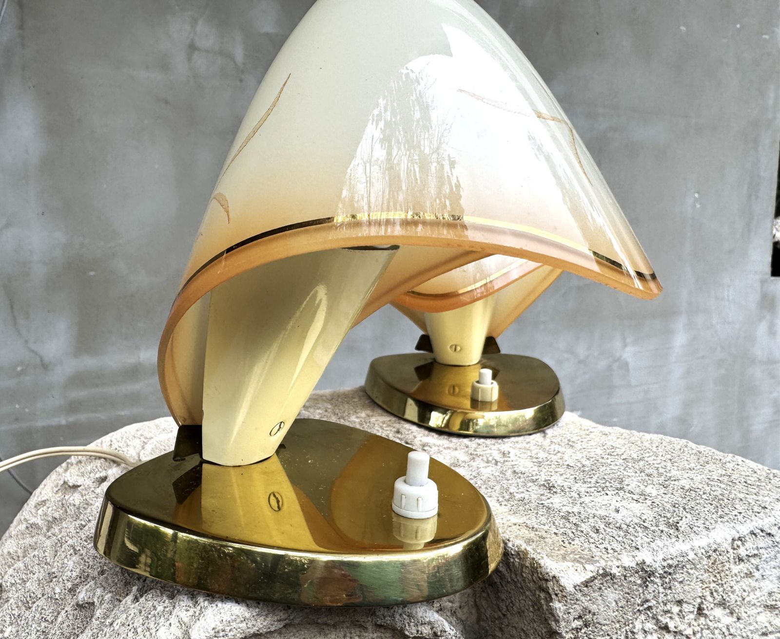 Pair Of Mid Century Table Lamps By Rupert Nikoll, Austria 1950s – Brass & Glass Lighting Design