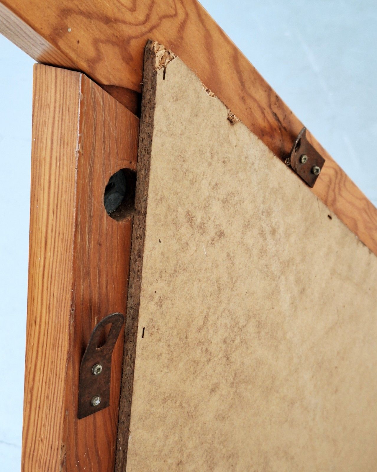 photo furniture Large Vintage Triangular Pine Mirror